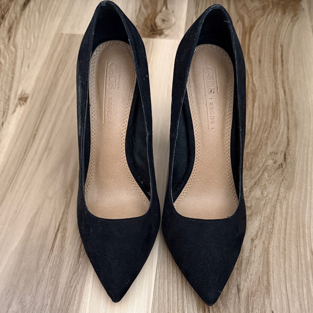ASOS Black Suede Pointed Heels